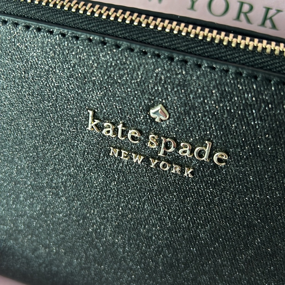 Kate Spade Tinsel Glitter Black Cosmetic Bag New With Tags - Picture 12 of 12